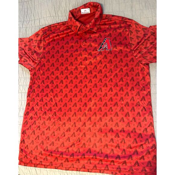 NEW! Budweiser Arizona Diamondbacks Polo Men's XL MLB Baseball Dbacks Print NWOT - Picture 2 of 9